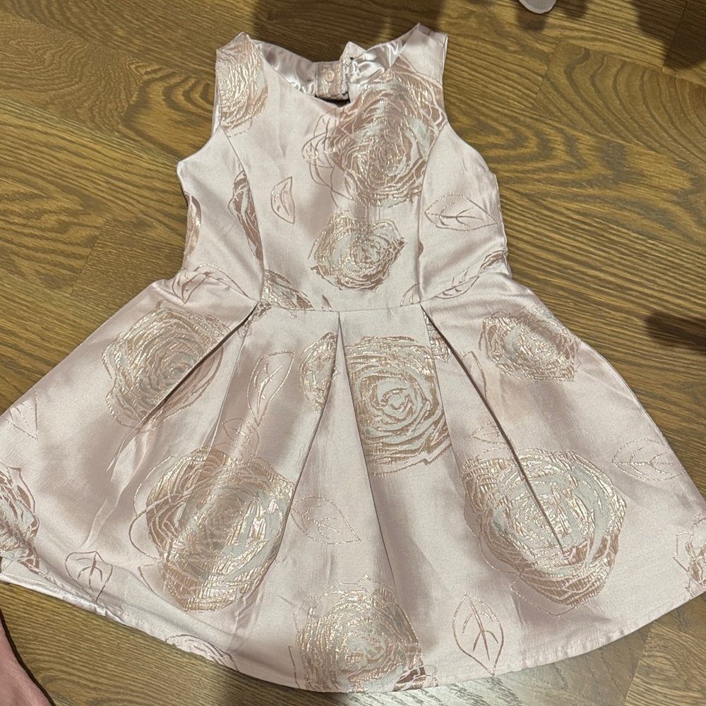 The Children's Place Pink Metallic Rose Jacquard Party Dress